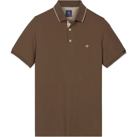 Baileys Polo Two-Tone Solid Fine Line Tipping Detail Taupe / male