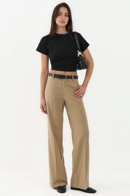 Viscose Blend Rechtaflopende Broek