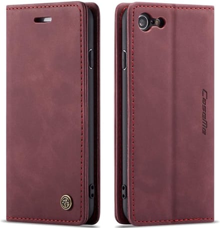 CaseMe Book Case - Geschikt voor iPhone SE (2022/2020), iPhone 8 / 7 Hoesje - Bordeaux