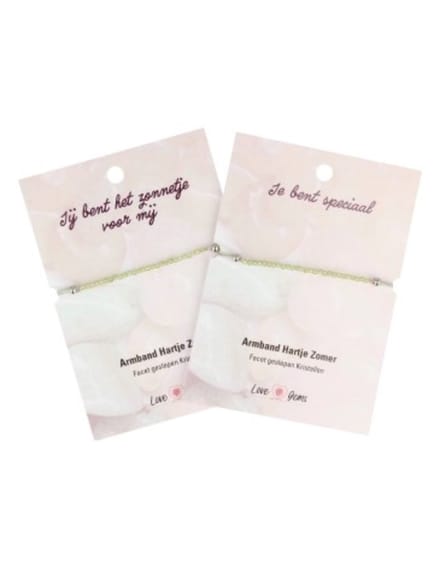 Peridoot hartje zomer armband - Love Gems