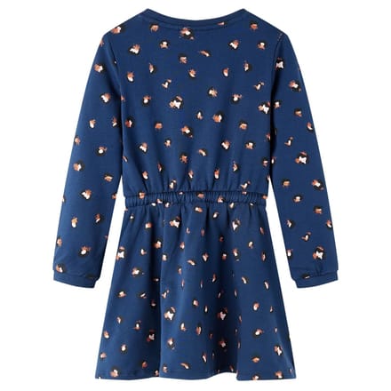 vidaXL - Kinderjurk - met - lange - mouwen - 116 - marineblauw