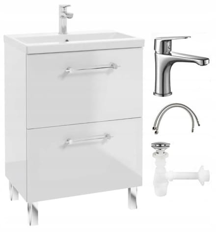 Deftrans Cassandra - Badkamermeubel - Wit Glans - 50x80cm - Soft-close