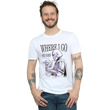 Star Wars Heren The Mandalorian Waar ik ga T-Shirt (Wit)
