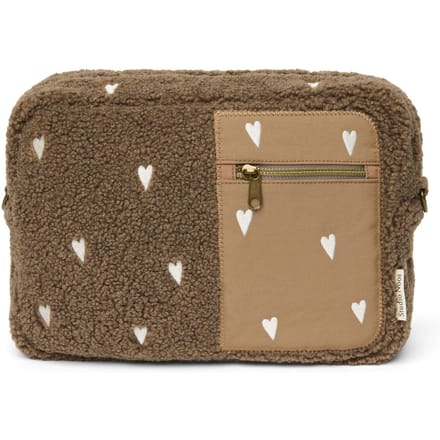 Studio Noos kinderwagen organizer teddy brown hearts