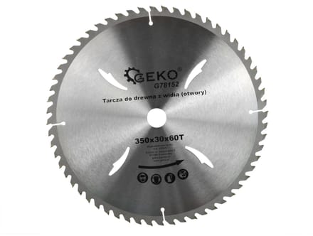 GEKO Cirkelzaagblad - Houtbewerking - Koelgaten - 350 mm - 60 Tanden