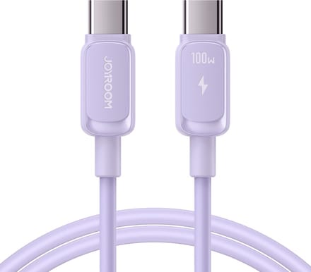 Joyroom - USB C naar USB C Kabel - 100W - 1.2 Meter - Snellader - Paars