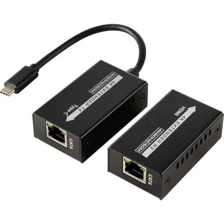 SpeaKa Professional SP-TPCE-500 HDMI-extender USB-C (DP Alt Mode) Via netwerkkabel RJ45 60 m
