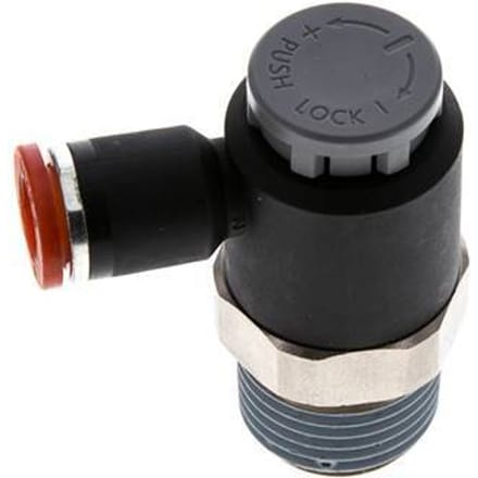 L-stuk Regelventiel 8 mm - R1/2'' Regeling-in Messing/Nylon Borgmoer