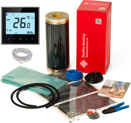 15,0M² 2100Watt Vloerverwarming elektrisch onder laminaat en hout set Wit