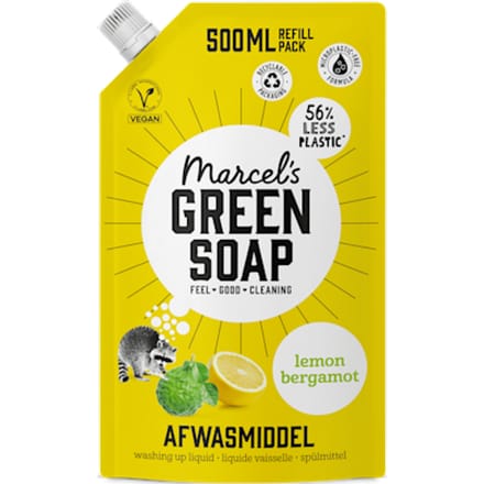Marcel's Green Soap Afwasmiddel Lemon & Bergamot Navulling 500 ml