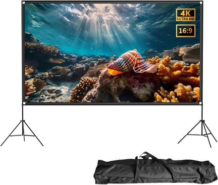 Projectiescherm - Film Scherm - Thuisbioscoop Creëren - Draagbaar Met Statief - 100 Inch 16:9 - Zwart