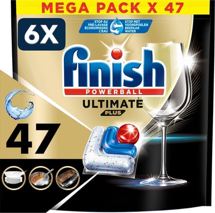 6 x Finish Ultimate Plus All in One regular vaatwastabletten - 47 capsules