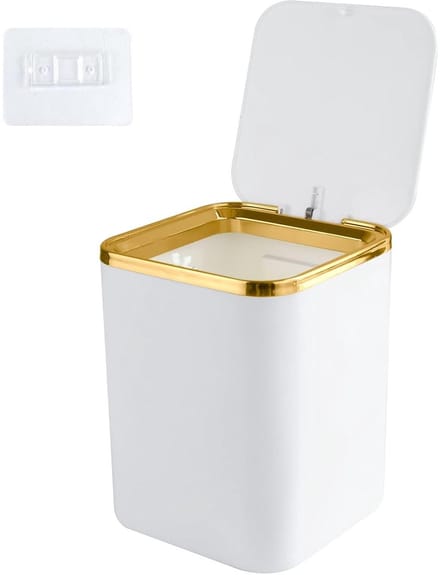 Kleine tafelafvalemmer met deksel 2,8 l - Compacte mini-afvalemmer voor interieur en kantoor