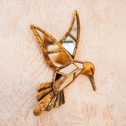 KARE Kolibrie Spiegel wandobject, polyresin, glas, goud