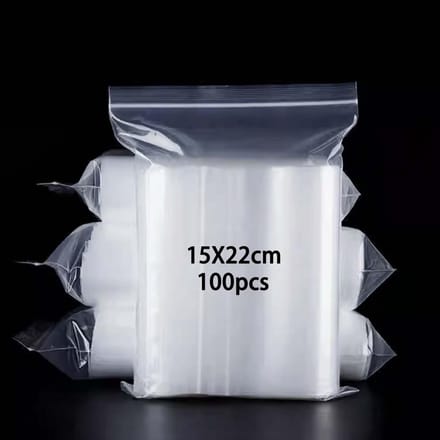 Dailygoods- Plastic Zakjes 100 Stuks - Hersluitbaar - Ritszakjes - 15 cm x 22 cm - Druksluiting - Klein