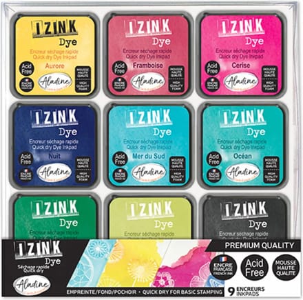 SET 9 INKPADS IZINK DYE - M