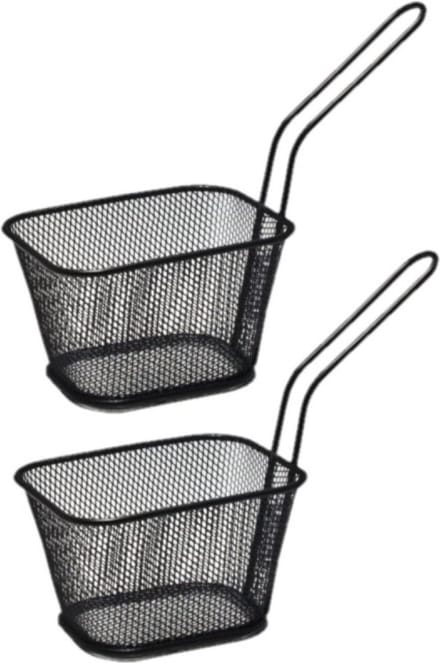 Frietmandje - Serveren - Borrel - Zwart - 10x8x6.5 CM