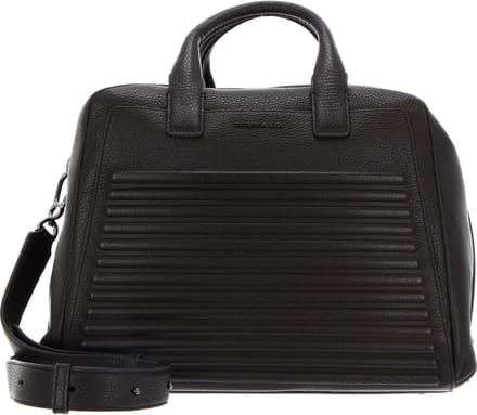 MANDARINA DUCK Leren Handtas Schoudertas I-Con Tote Mole Bruine