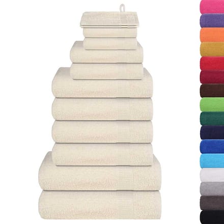 vidaXL - 12-delige - Handdoekenset - FROGN - 360 - g/m² - crème