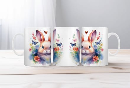 Auqarel koffiemok Konijn 6