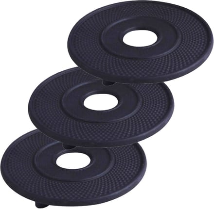 Pannen/theepot onderzetters - 4x stuks - Gietijzer - Zwart - 14 cm