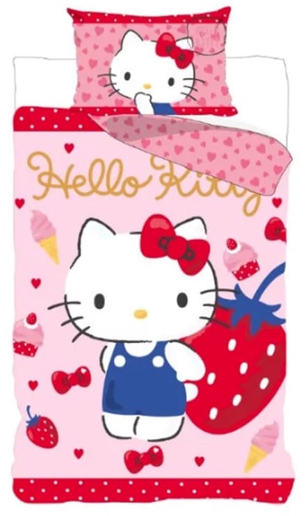 Hello Kitty strawberry 100 x 135 - 40 x 60Cm Katoen