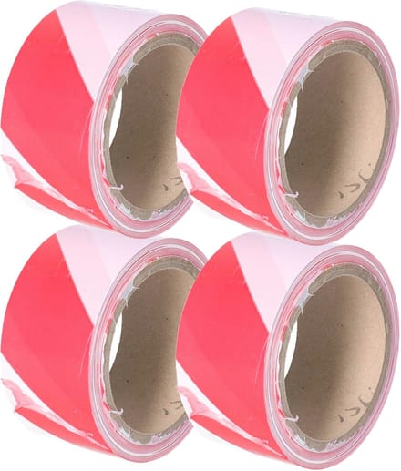 CM Markeringstape - wit/rood - 4x rol - 50mm x 1m - binnen/buiten
