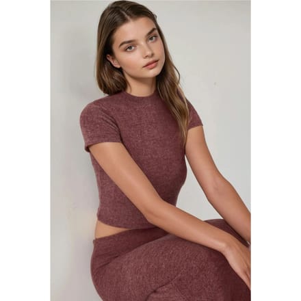 Slim Fit Gebreide Korte Blouse