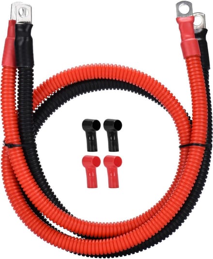 Flexibele Siliconen Accukabel 25mm² (4 AWG) met M8 Koppeling - Hittebestendig