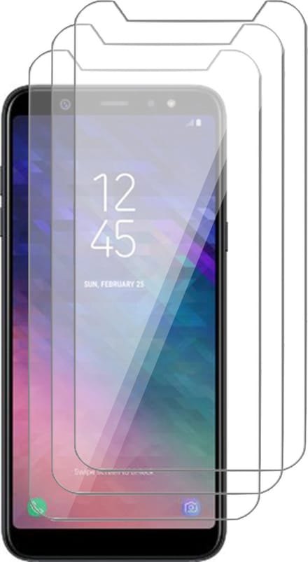 Screenprotector geschikt voor Samsung A6 Plus - Beschermglas Screen Protector Glas - 3 stuks