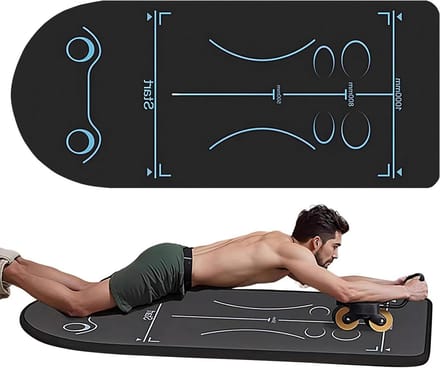 Ab Roller Mat - Kniekussen Oefenmat - Core Training - Antislip Stabiliteit - 63.5 x 13 x 13 cm - Meerkleurig