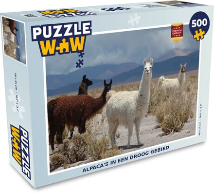 Puzzel Alpaca - Woestijn - Wolken - Legpuzzel - Puzzel 500 stukjes