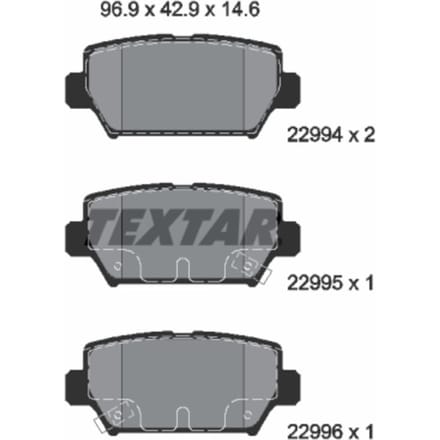 Remblokset TEXTAR 2299401, achter