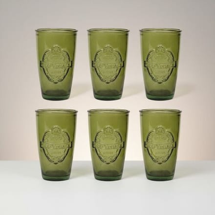 Set van 6 Dexam Sintra tumblers van gerecycled glas - Groen