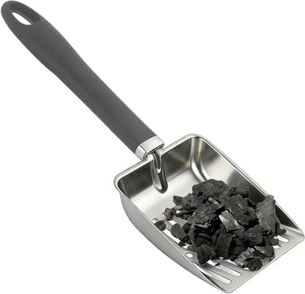 Aszeef Houtkachel - Vuurkorf Schep - Efficiënt Reinigen - Hittebestendig Staal - 32.5 cm - Zilver