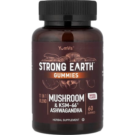 YumVs, Kracht Aarde™ Gummies, Paddenstoel & KSM-66® Ashwagandha, 60 Gummies