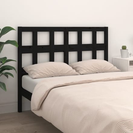 vidaXL - Hoofdbord - 185,5x4x100 - cm - massief - grenenhout - zwart
