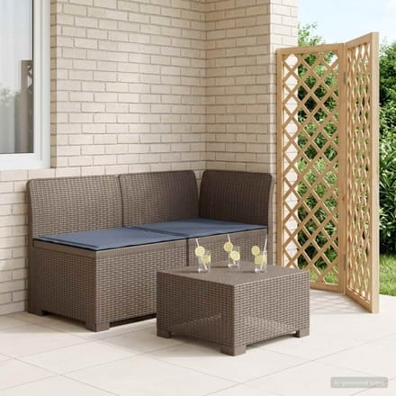 vidaXL - Twee-zits - Tuin - Sofa - met - Kussens - Rieten - Look - 2-zits - PP
