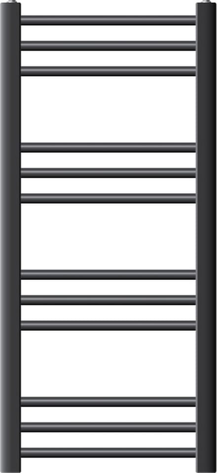 ECD Germany Badkamerradiator Sahara - 400 x 800 mm - antraciet - gebogen met zijaansluiting - radiator handdoekverwarmer handdoekendroger