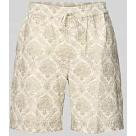 Korte broek van linnenmix in all-over look