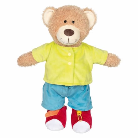 Goki aankleedpuzzel teddybeer houten speelgoed puzzel.
