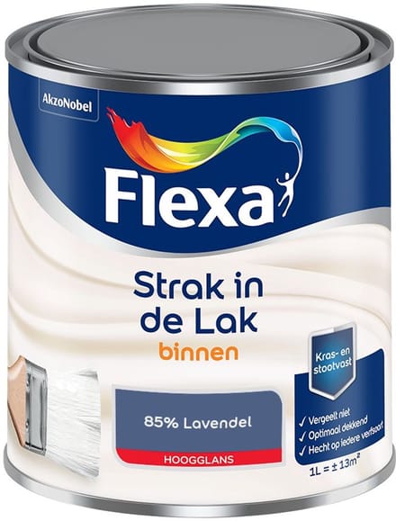 Flexa - Strak In De Lak Binnenlak Hoogglans - 85% Lavendel - Mengverf - 1 L