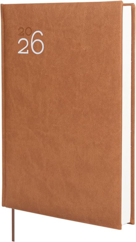 Jaarplanner 2026 Dagplanner Hardcover Bruin Kalender Maandplanner