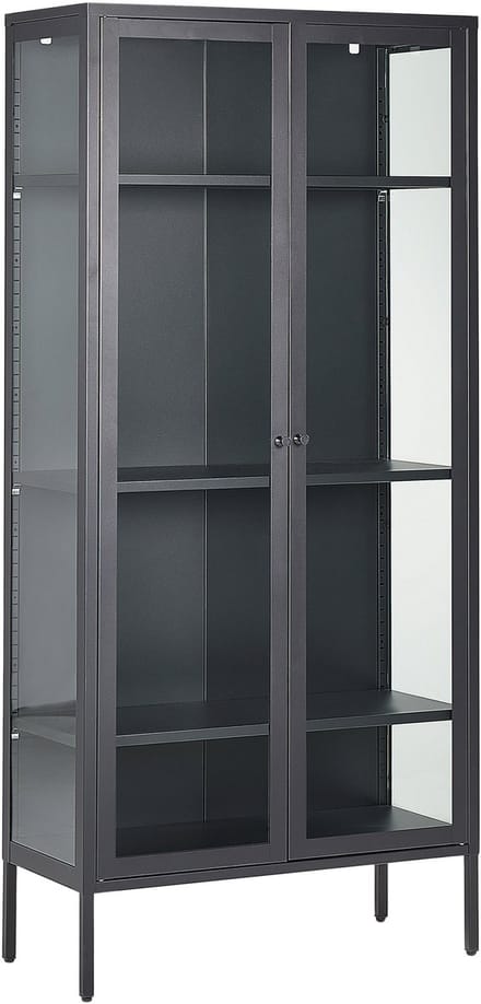 HARTY - Vitrinekast - Zwart - Staal
