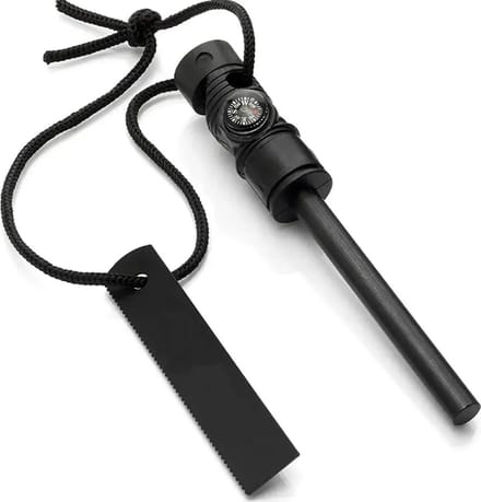 Scoby - Vuurstaaf - Overlevingsstick - Kampvuurstarter - Fire Starter - 3-in-1 - Zwart