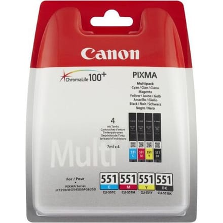 Canon Inktcartridge CLI-551 C/M/Y/BK 4-kleuren Multipack