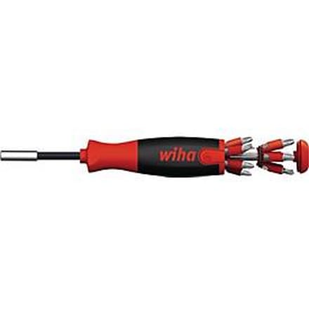 Wiha Schroevendraaier met bitmagazijn LiftUp 25 magnetisch assorti met 12 bits, 1/4 - 38600