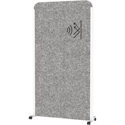 Verrijdbaar wandsysteem MAULcocoon Akustik, B 1000 x H 1800 mm, donkergrijs oppervlak, wit