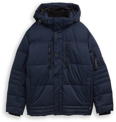 Tom Tailor - Plus Size - Pufferjas met afneembare capuchon - Maat 2XL - sky captain blue