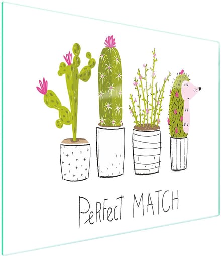 TMK ArtDeko - Snijplank van Glas - 52x30 cm - Cactus